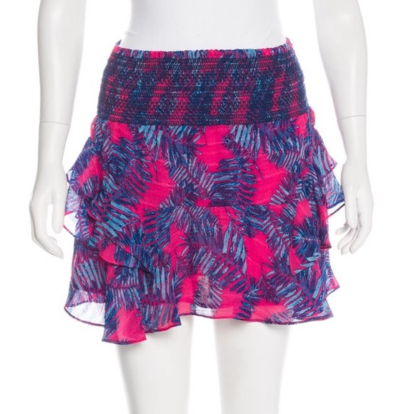 Tanya Taylor Dresses & Skirts - Tanya Taylor Floral Silk Ruffle Mini Skirt size 4